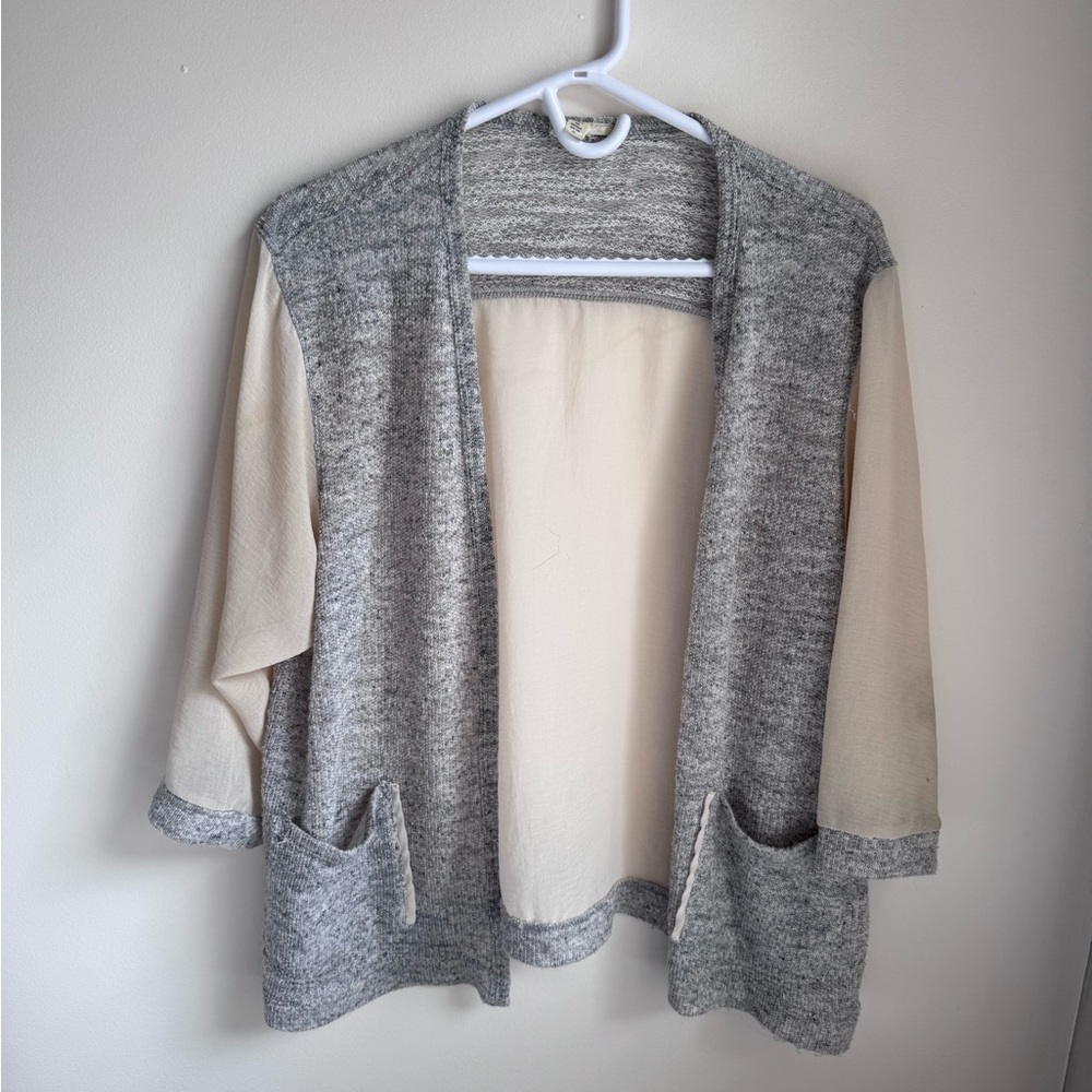Urban Renewal Gray and Cream Cardigan Sweater